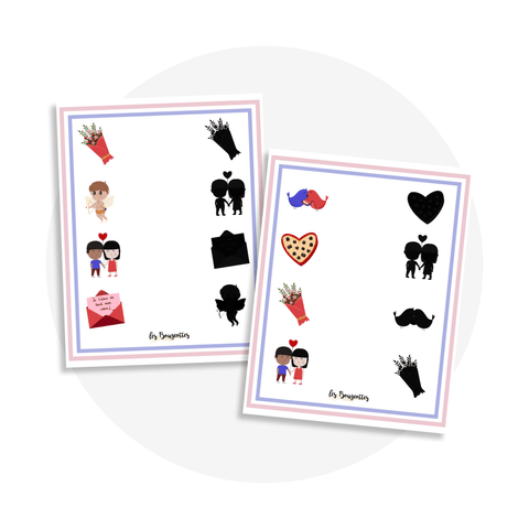 Jeu des ombres Saint - Valentin - Les Bougeottes