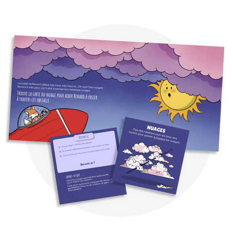 Livre interactif pour faire bouger les jeunes sur l'estime de soi avec le thème de l'espace, cartes d'appentissage incluses. 