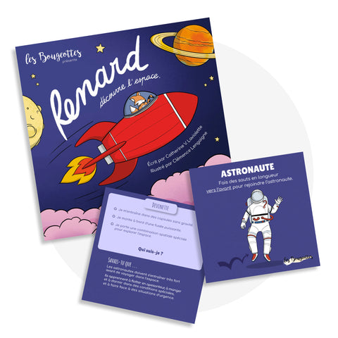 Livre interactif qui fait bouger les enfants sur le thème de l’espace et de l’estime de soi.