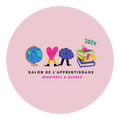 logo du salon de l'apprentissage de Montréal et Québec sur un fond rond rose