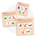 Cartes d'apprentissage des animaux méli mélo 3 pour travailler la motricité fine et globale incluant des routines d'exercices. 