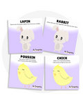 Cartes d'apprentissage bilingues thème pâques pour faire bouger les jeunes (lapin, rabbit, poussin, chick)