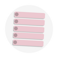 pictogramme d'une liste à cocher rose