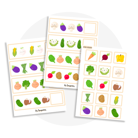 Suites logiques avec les légumes - Les Bougeottes